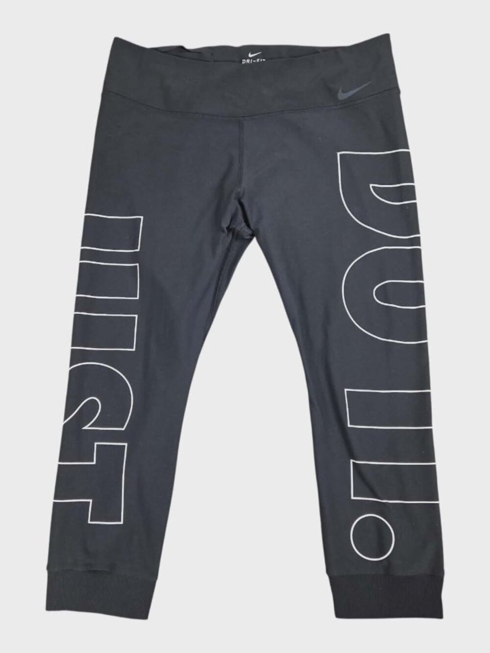 Nike Dri-FIT One Legend Black Capri Leggings Just Do It Logo Women's XL